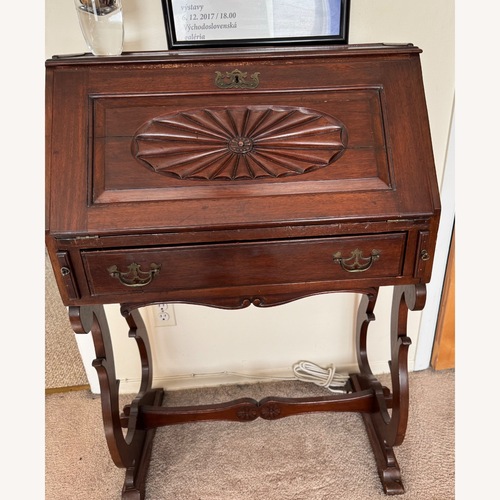 Used Vintage/Antique Dark Brown Wood Desk for sale on AptDeco