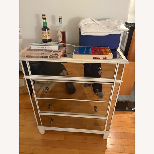 Used Silver Mirrored Glass Dresser for sale on AptDeco