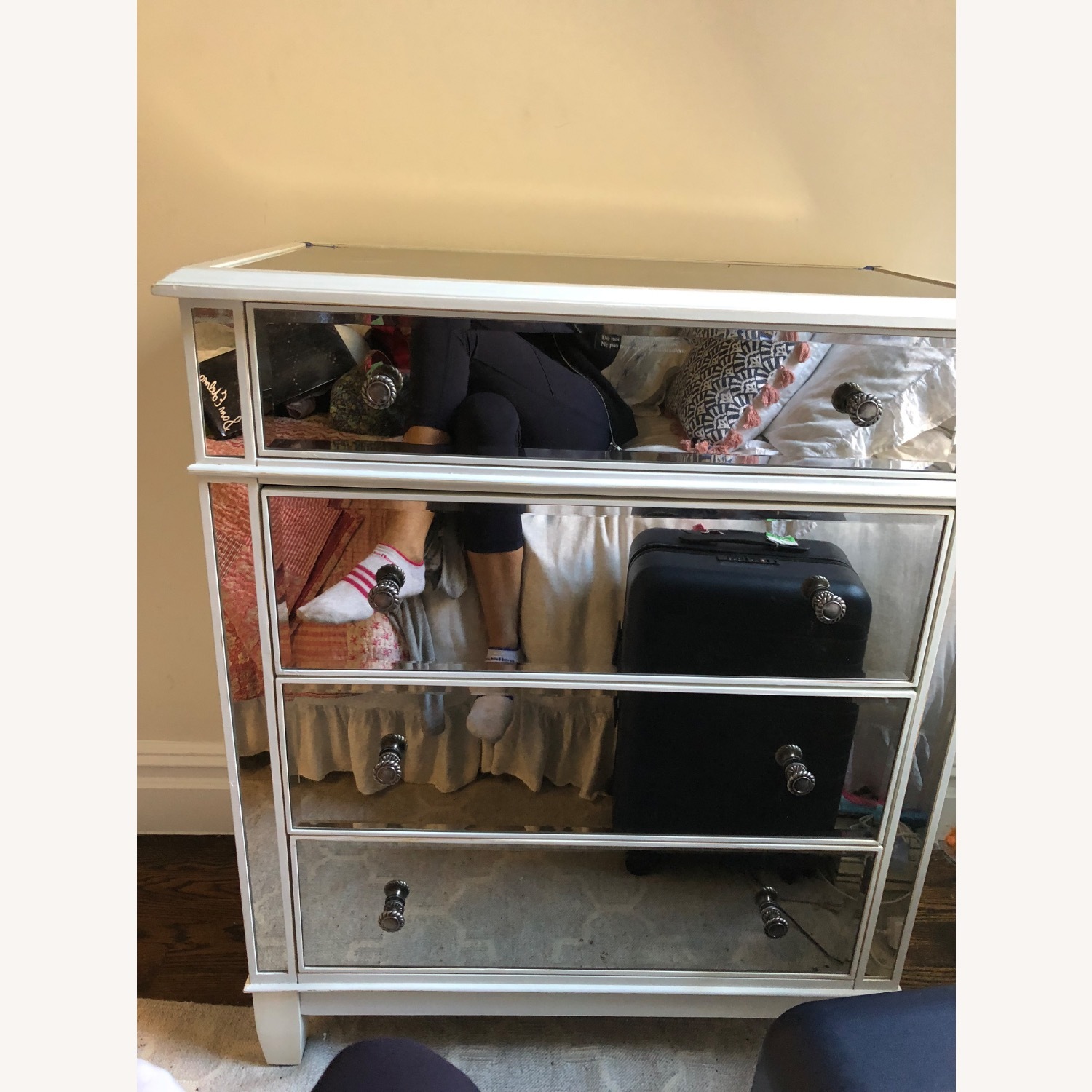 Silver Mirrored Glass Dresser - image-3