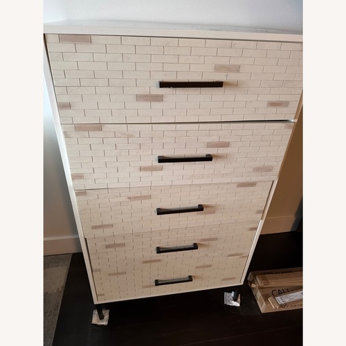 Used West Elm Wood Tiled 5-Drawer Dresser for sale on AptDeco