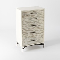West Elm Wood Tiled 5-Drawer Dresser