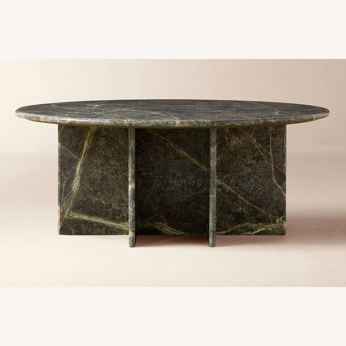 Used CB2 Green Marble Coffee Table for sale on AptDeco