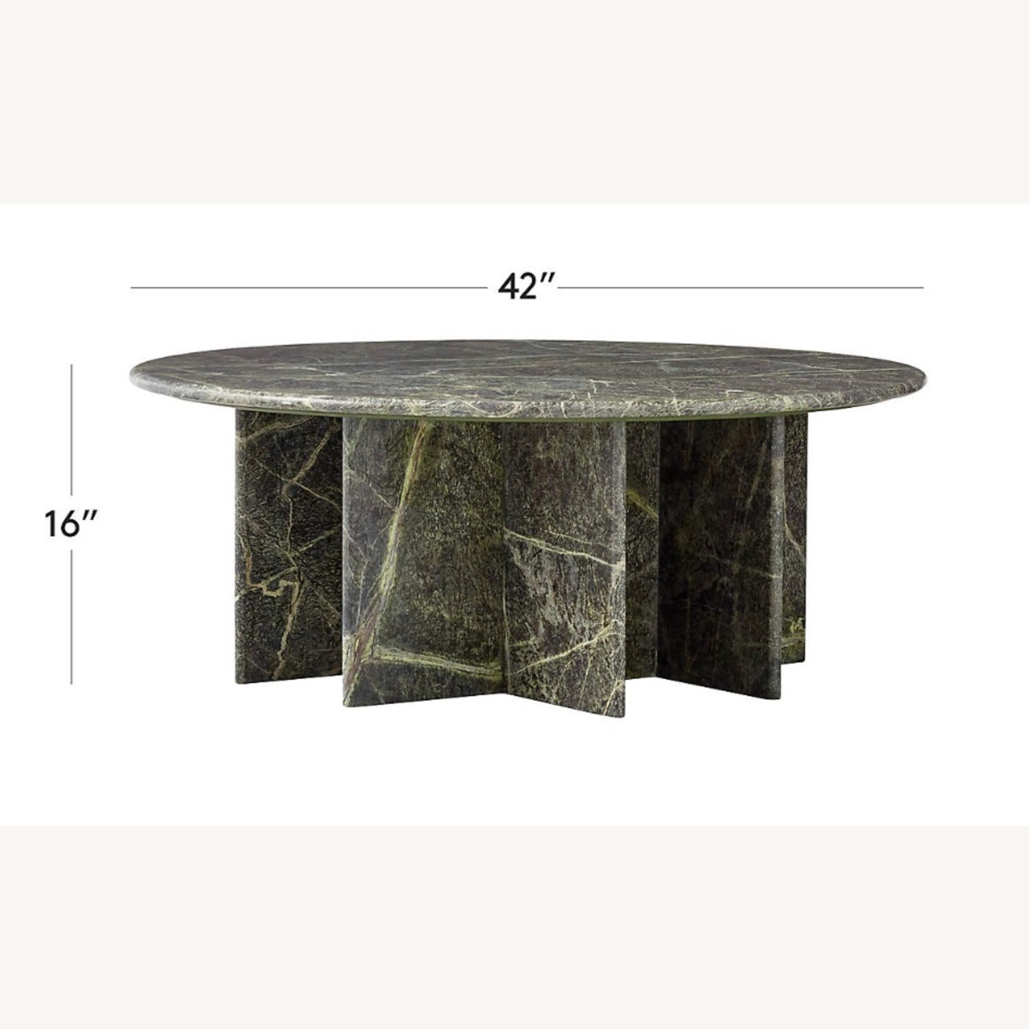 CB2 Green Marble Coffee Table - image-1