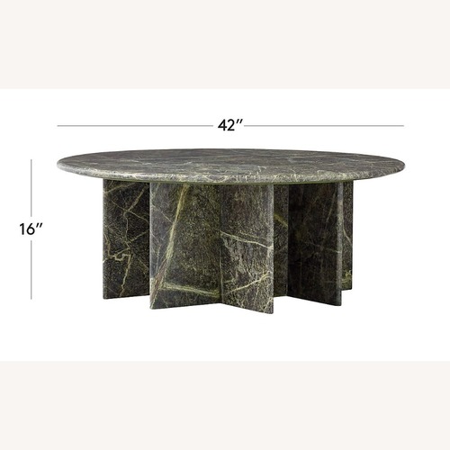 Used CB2 Green Marble Coffee Table for sale on AptDeco