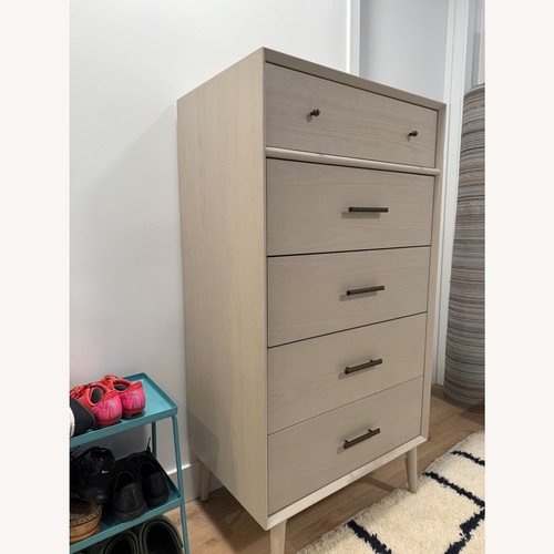 Used West Elm Mid Century Light Gray Wood Dresser for sale on AptDeco
