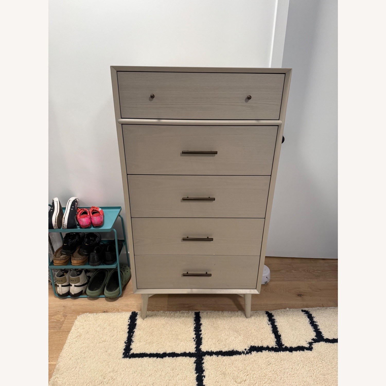 West Elm Mid Century Light Gray Wood Dresser - image-3