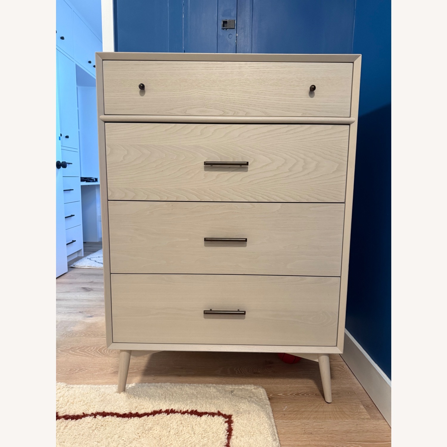 West Elm Mid Century Light Gray Wood Dresser - image-2