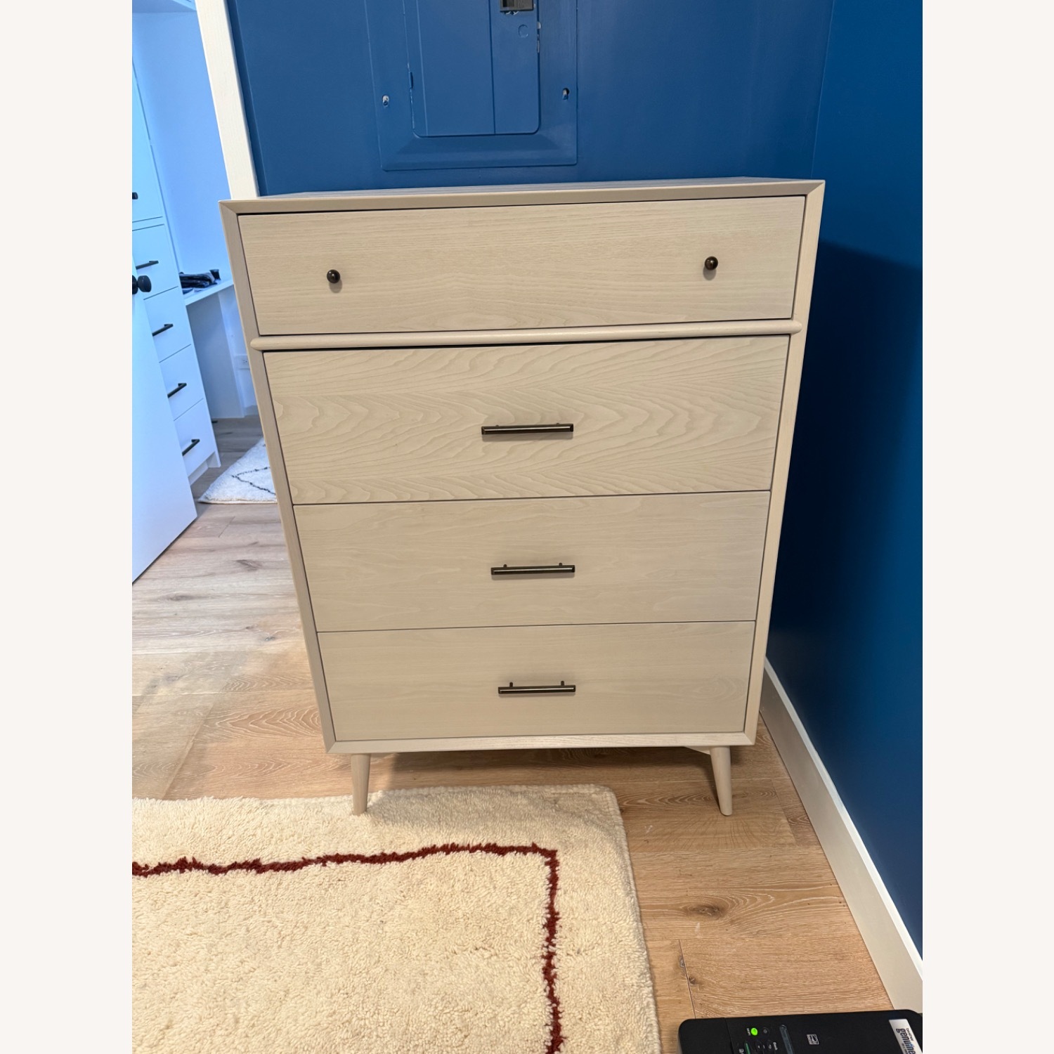 West Elm Mid Century Light Gray Wood Dresser - image-4