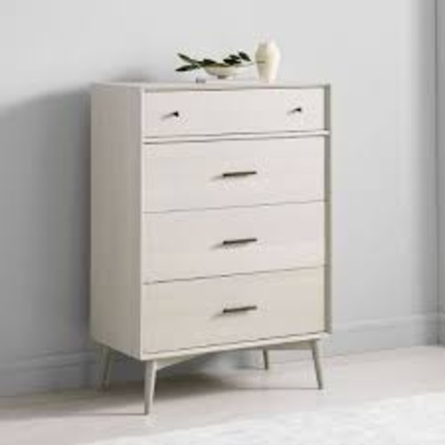 Used West Elm Mid Century Light Gray Wood Dresser for sale on AptDeco