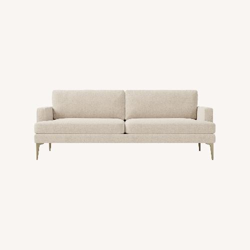 Used West Elm Andes Light Gray Velvet 2 Seater Sofa for sale on AptDeco