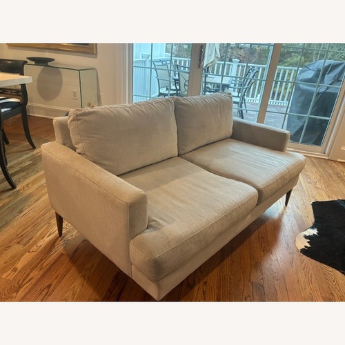 Used West Elm Andes Light Gray Velvet 2 Seater Sofa for sale on AptDeco
