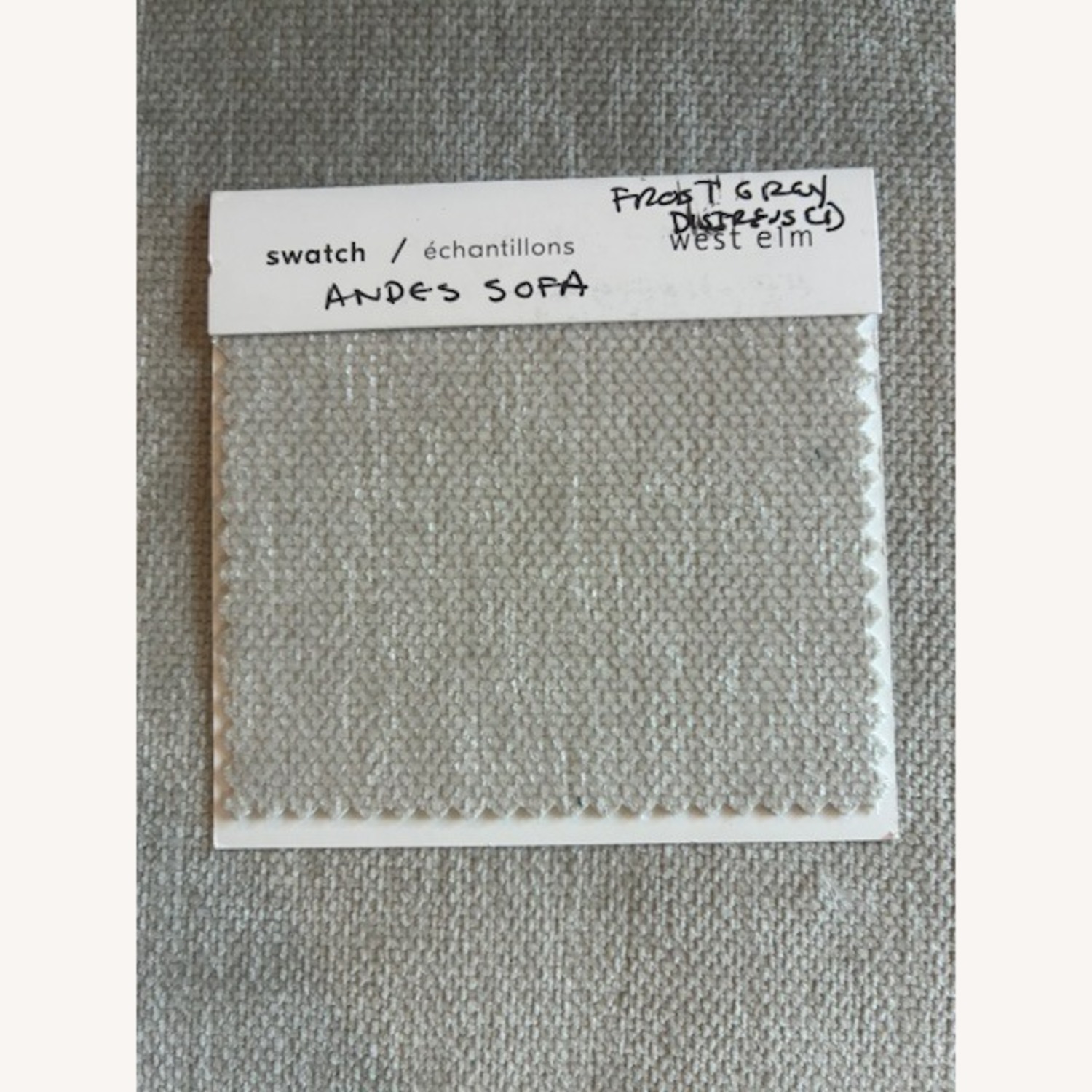 West Elm Andes Light Gray Velvet 2 Seater Sofa - image-4