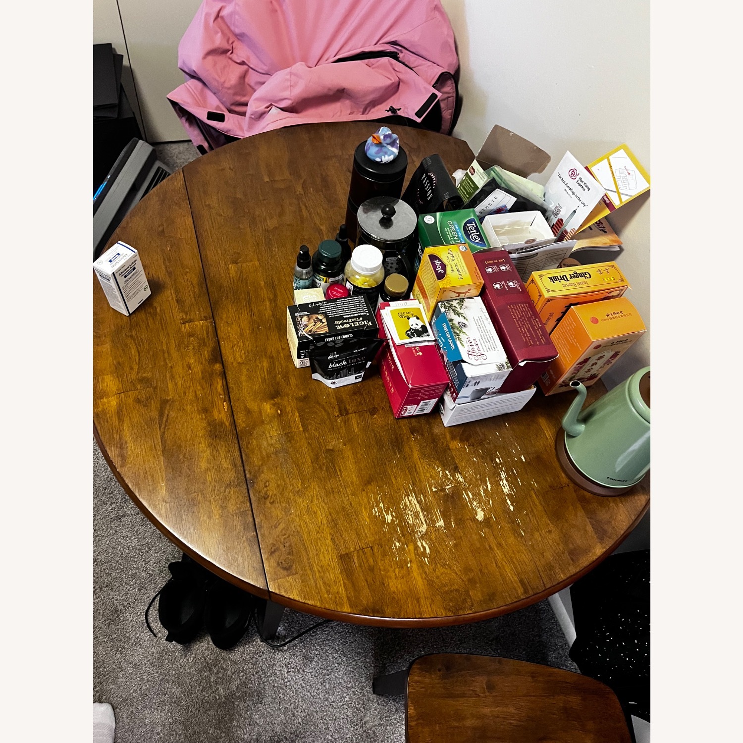 Light Brown Wood Dining Table - image-2