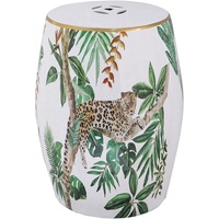 Tropical Feline Ceramic Stool/Table