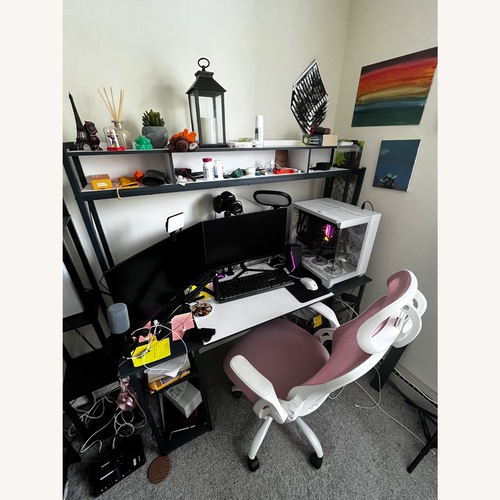 Used Amazon Blue Metal Desk for sale on AptDeco