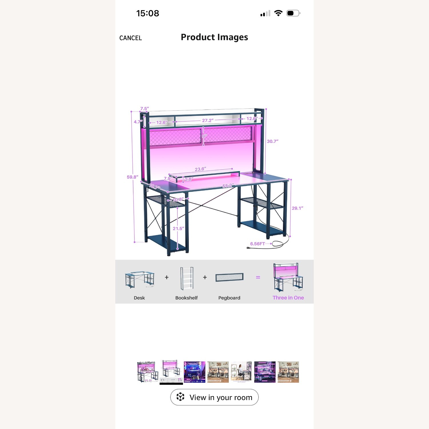 Amazon Blue Metal Desk - image-2