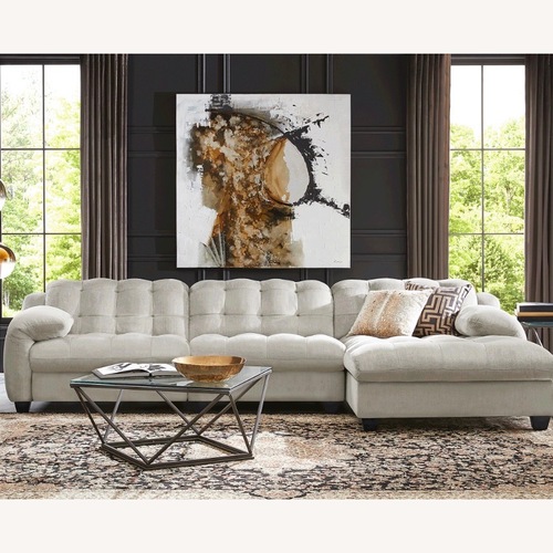 Used Rooms To Go  Light Gray Fabric 3+ Piece Sectional for sale on AptDeco