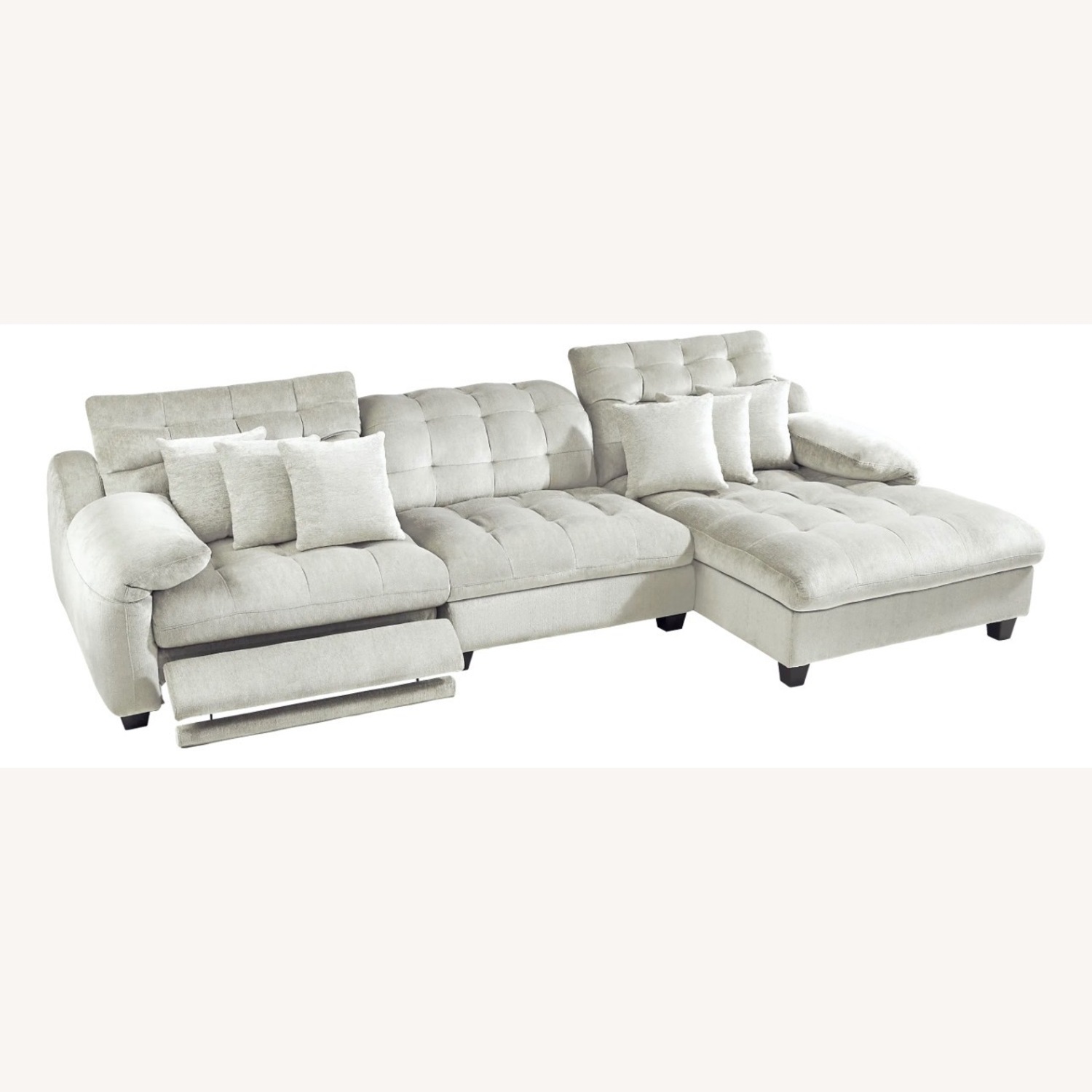 Rooms To Go Light Gray Fabric 3+ Piece Sectional - image-2