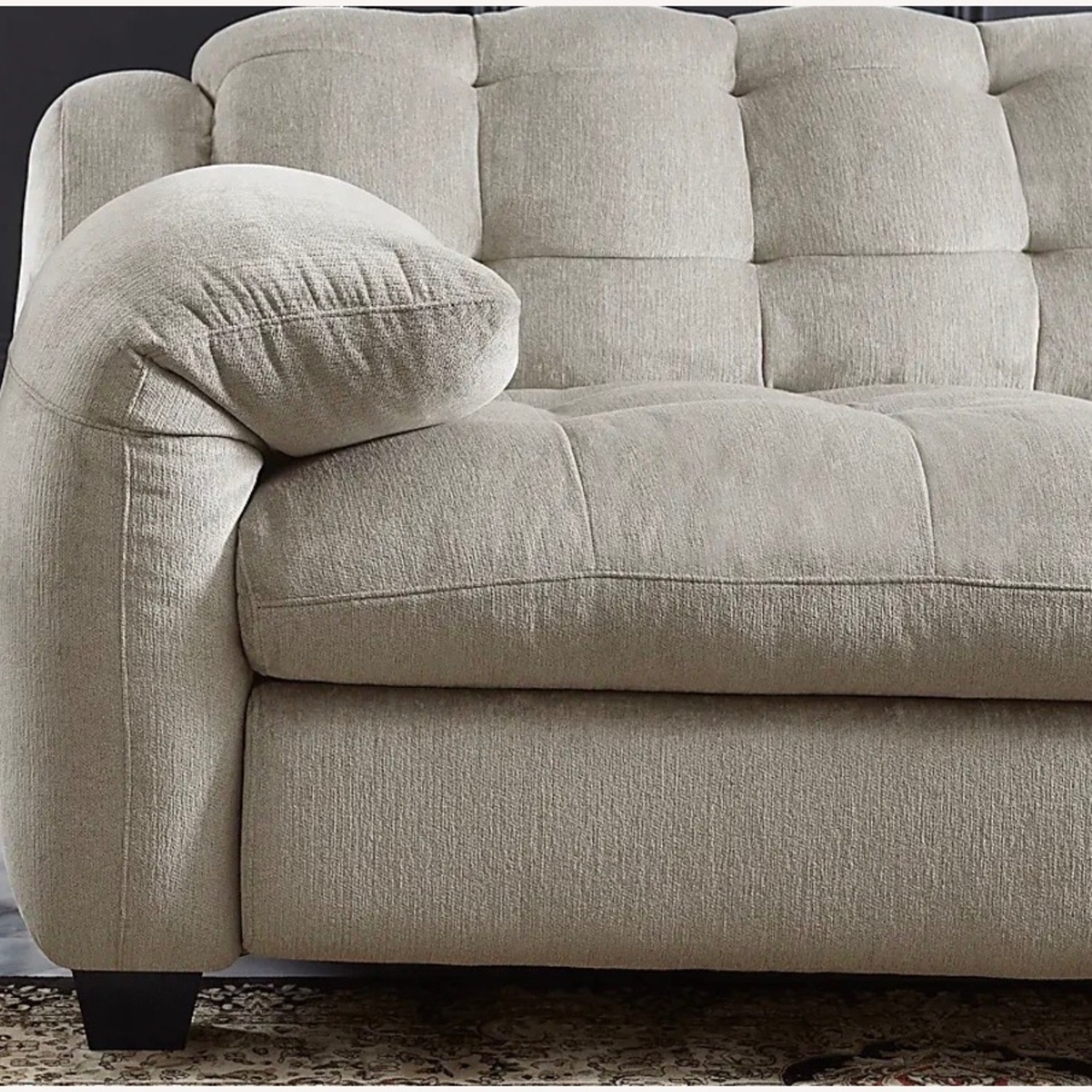 Rooms To Go Light Gray Fabric 3+ Piece Sectional - image-3