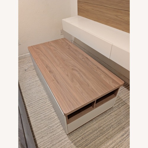 Used Wayfair Flip Top White Wood Coffee Table for sale on AptDeco