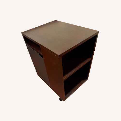 Used Dark Brown Wood Bar Cart for sale on AptDeco