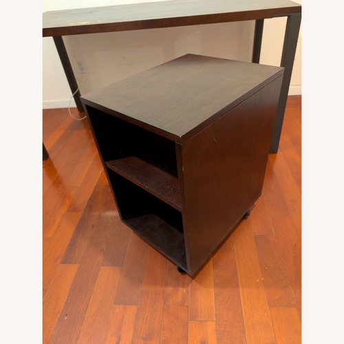 Used Dark Brown Wood Bar Cart for sale on AptDeco