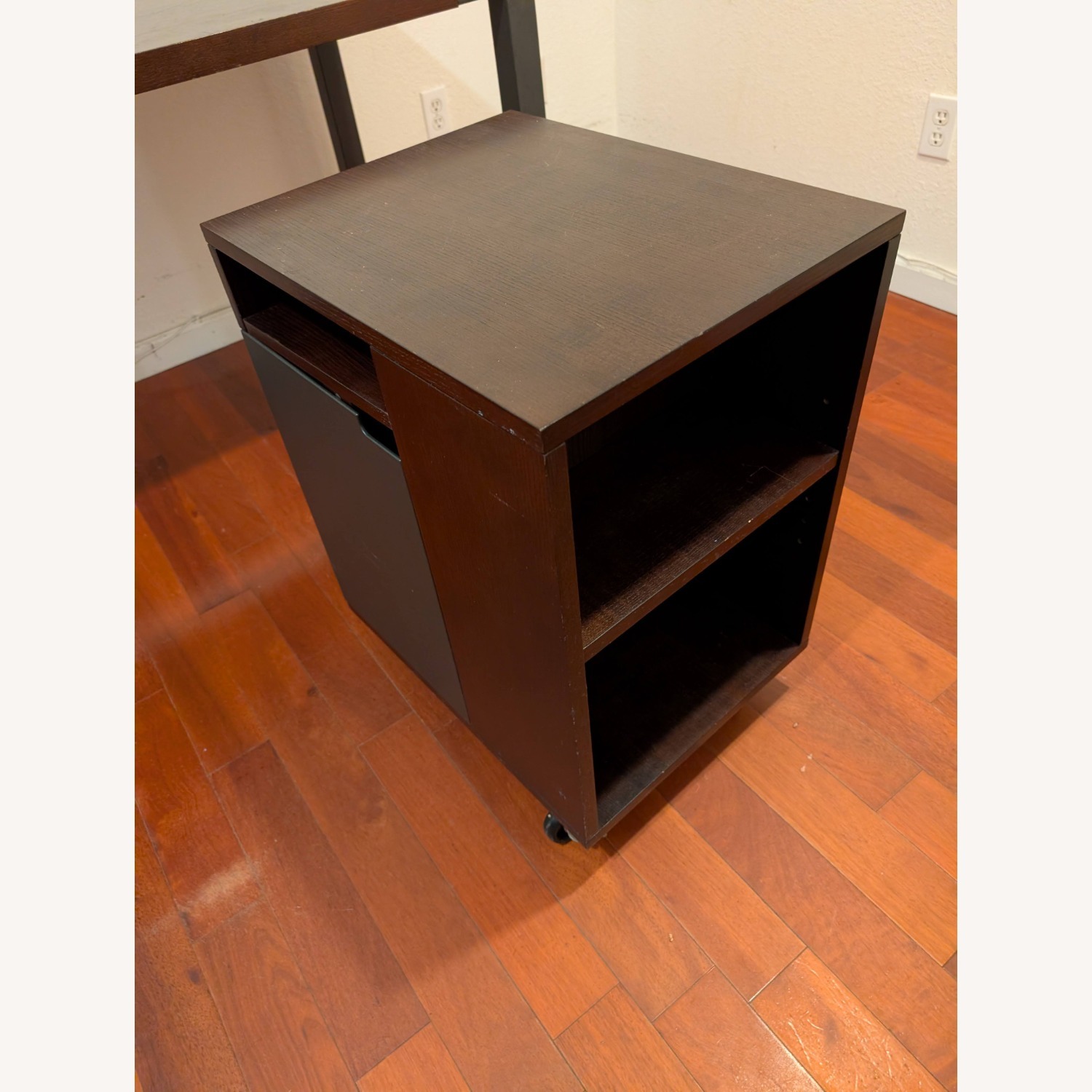 Dark Brown Wood Bar Cart - image-0