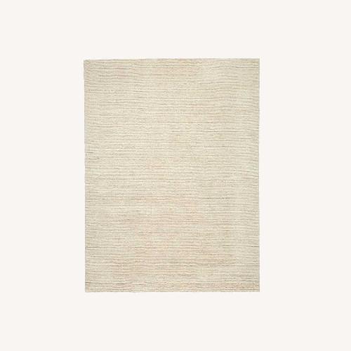 Used West Elm Light Gray Wool Area Rug 5' x 8' for sale on AptDeco