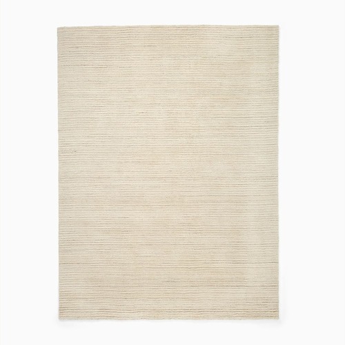 Used West Elm Light Gray Wool Area Rug 5' x 8' for sale on AptDeco