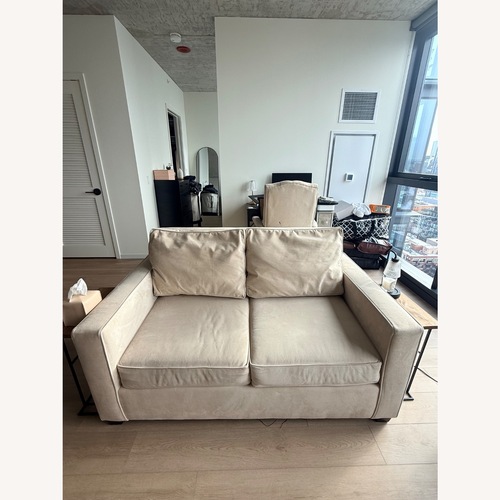Used West Elm Natural Velvet Sleeper Sofa for sale on AptDeco