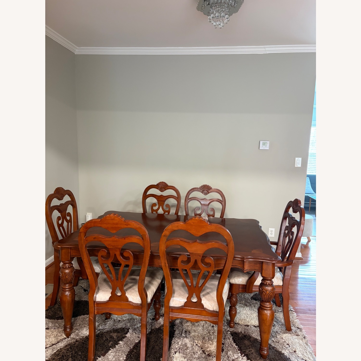 A&E Wood Designs Dark Brown Wood Dining Table - image-1