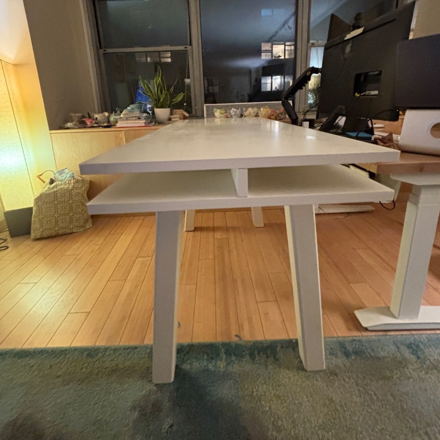 Pottery Barn Simply White Customize-It Open Core Desk with Post Base legs - image-2