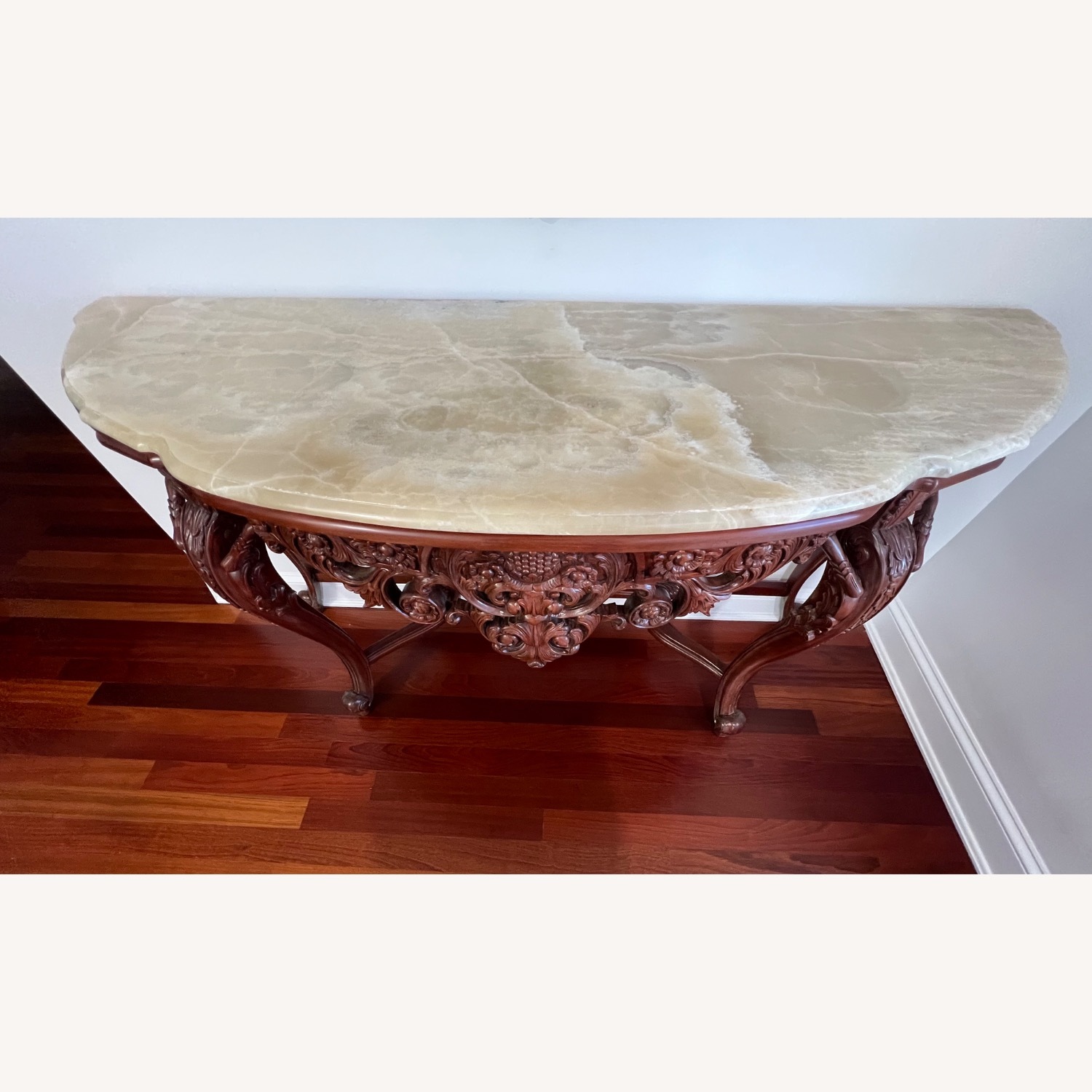 Entryway Hand Carved Console W Onyx Top - image-3