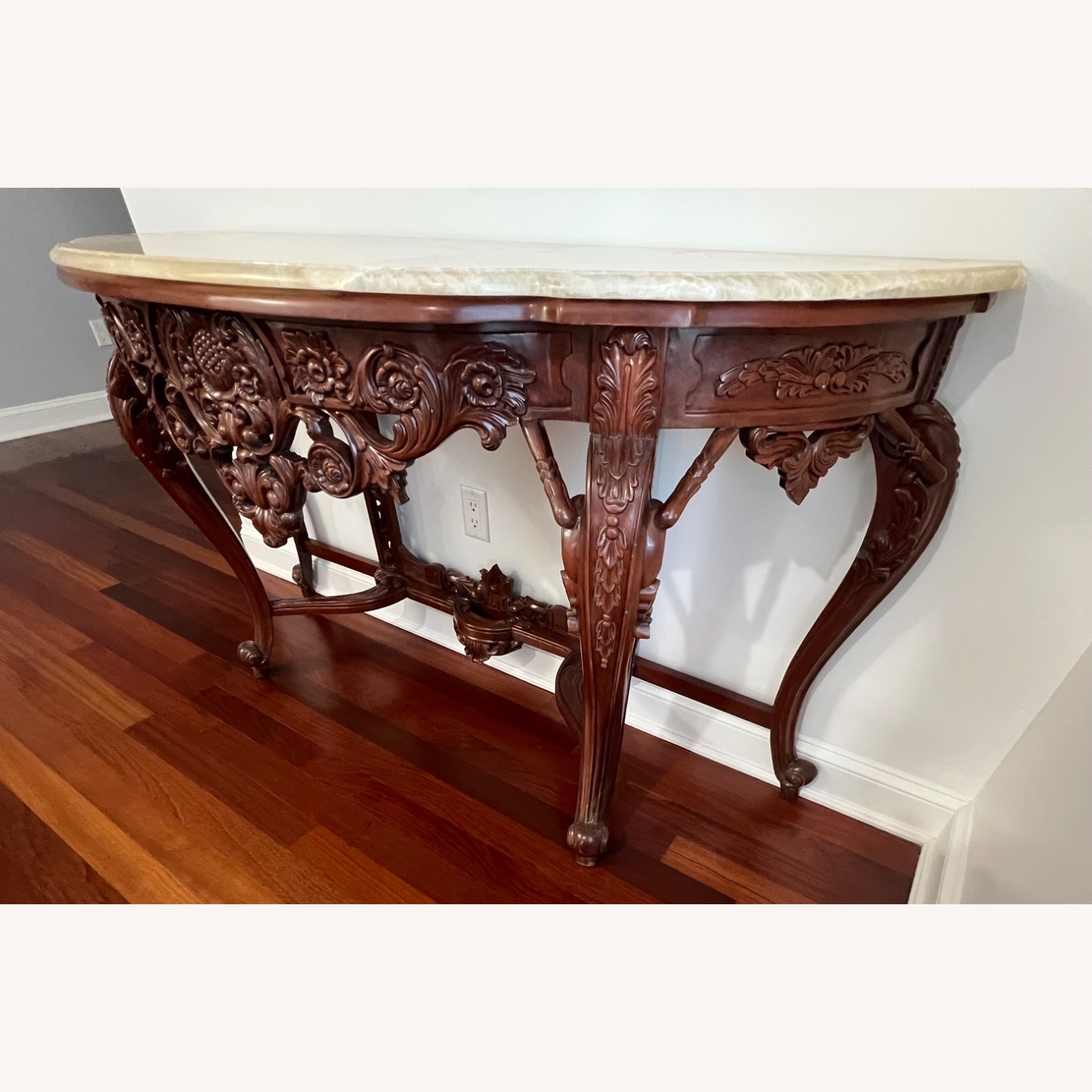 Entryway Hand Carved Console W Onyx Top - image-2
