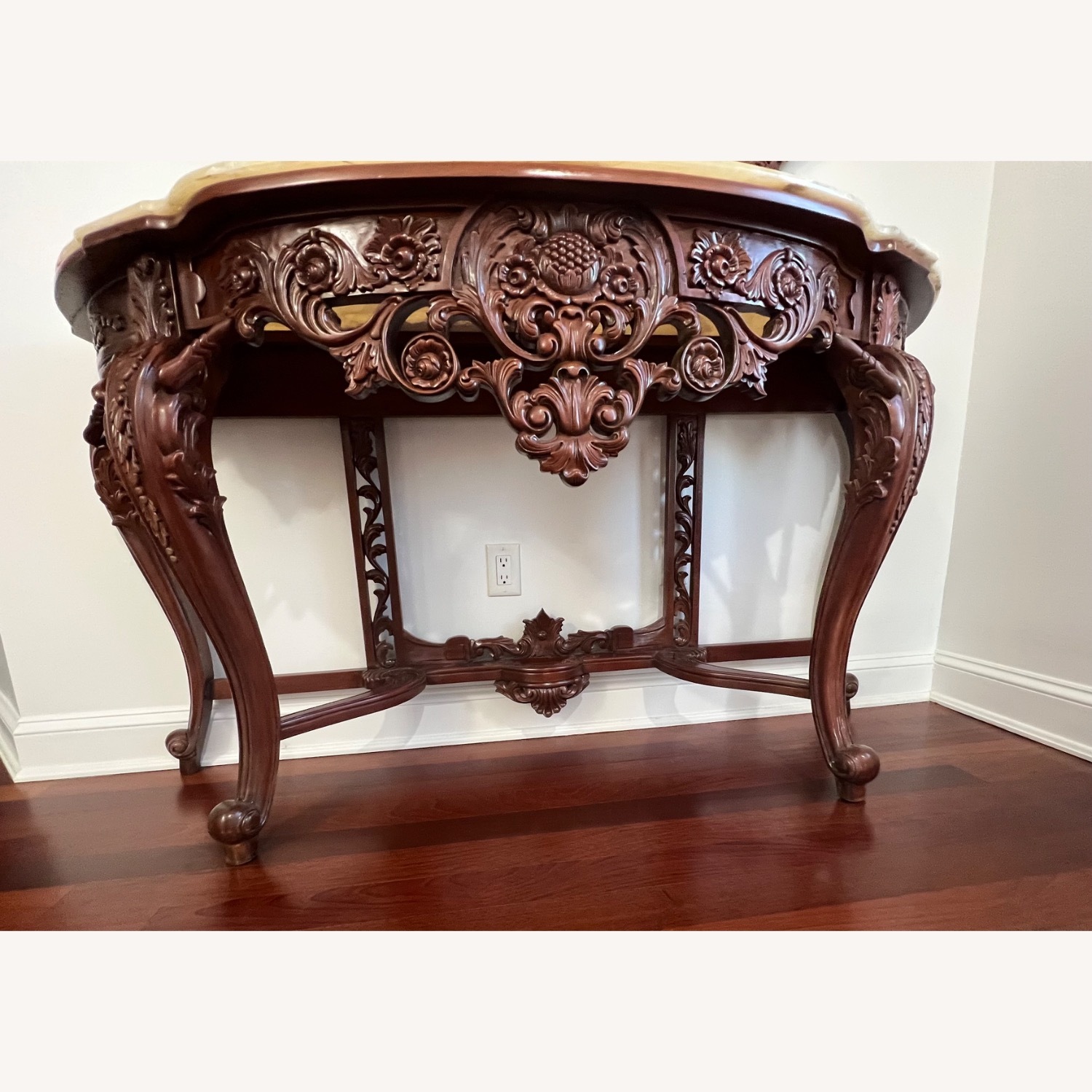 Entryway Hand Carved Console W Onyx Top - image-4