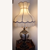  Vintage Style Ornate Lamp W Fringe Shade