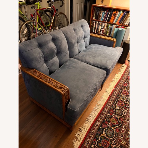 Used Vintage/Antique Blue 2 Piece Sectional for sale on AptDeco