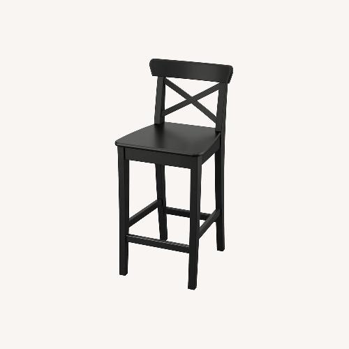 Used IKEA Rosentorp Black Wood Stools for sale on AptDeco