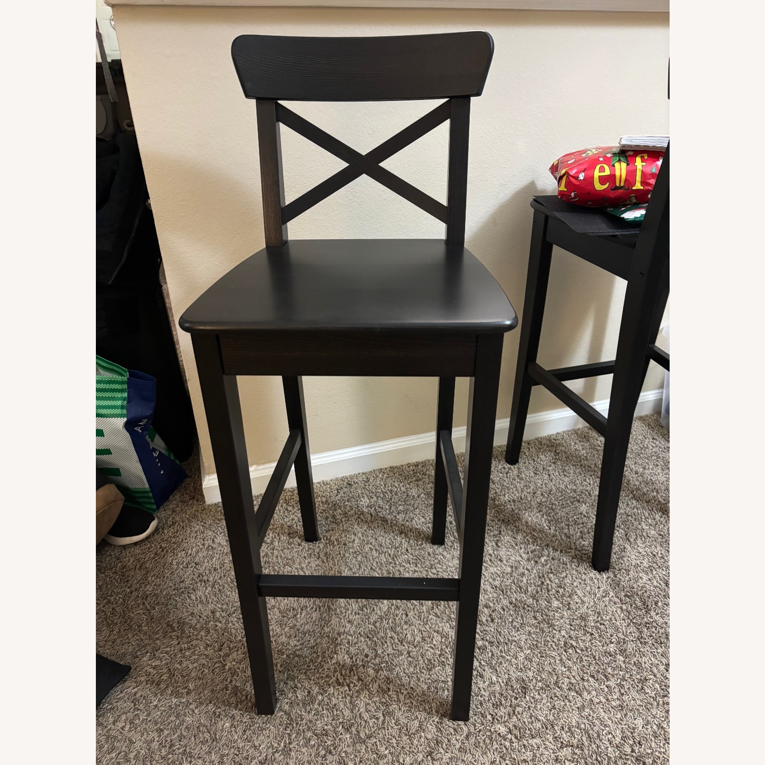 IKEA Rosentorp Black Wood Stools - image-2