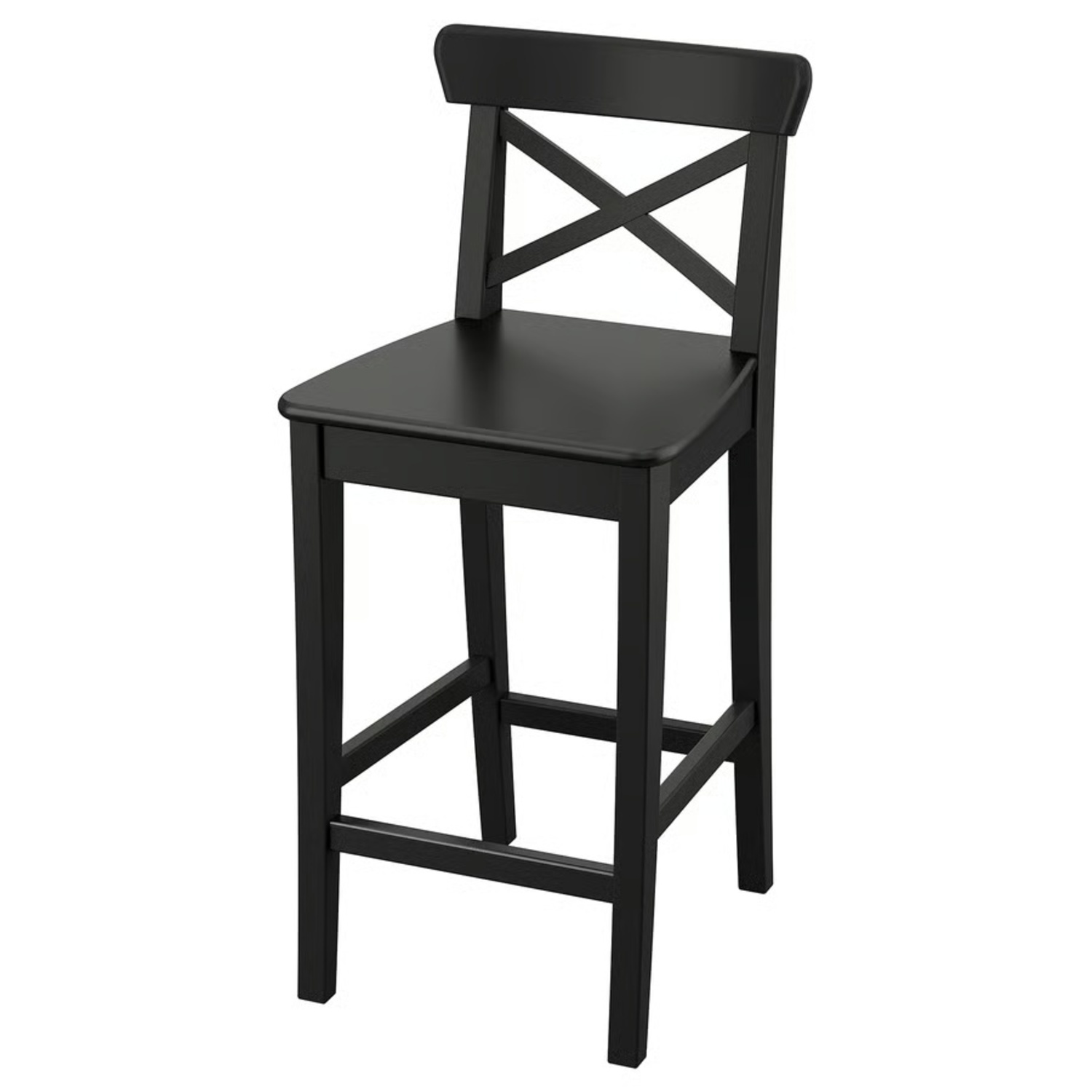 IKEA Rosentorp Black Wood Stools - image-0