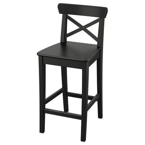 Used IKEA Rosentorp Black Wood Stools for sale on AptDeco
