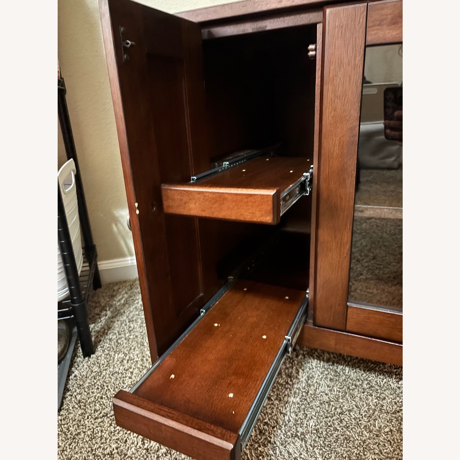 Dark Brown Wood TV Stand  - image-3