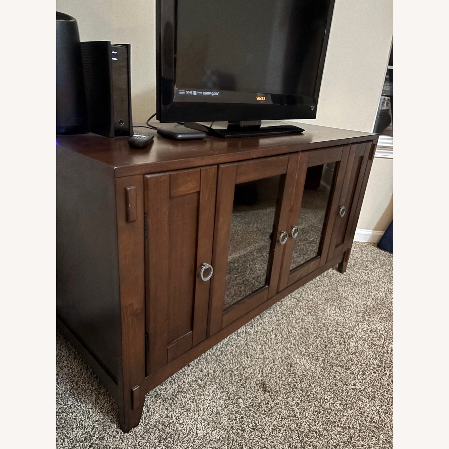 Dark Brown Wood TV Stand  - image-2