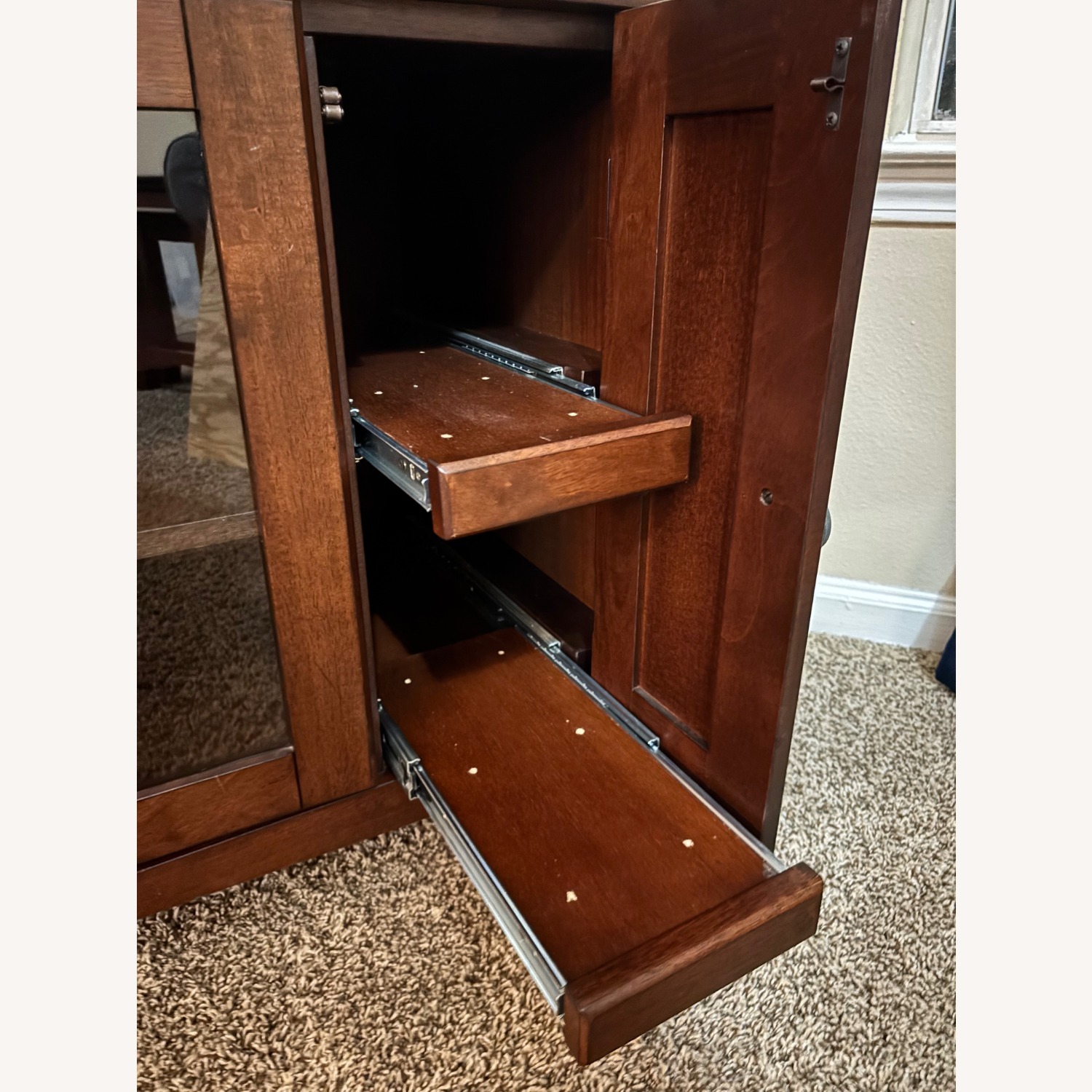 Dark Brown Wood TV Stand  - image-4