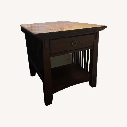 Used Dark Brown Wood Side Table for sale on AptDeco