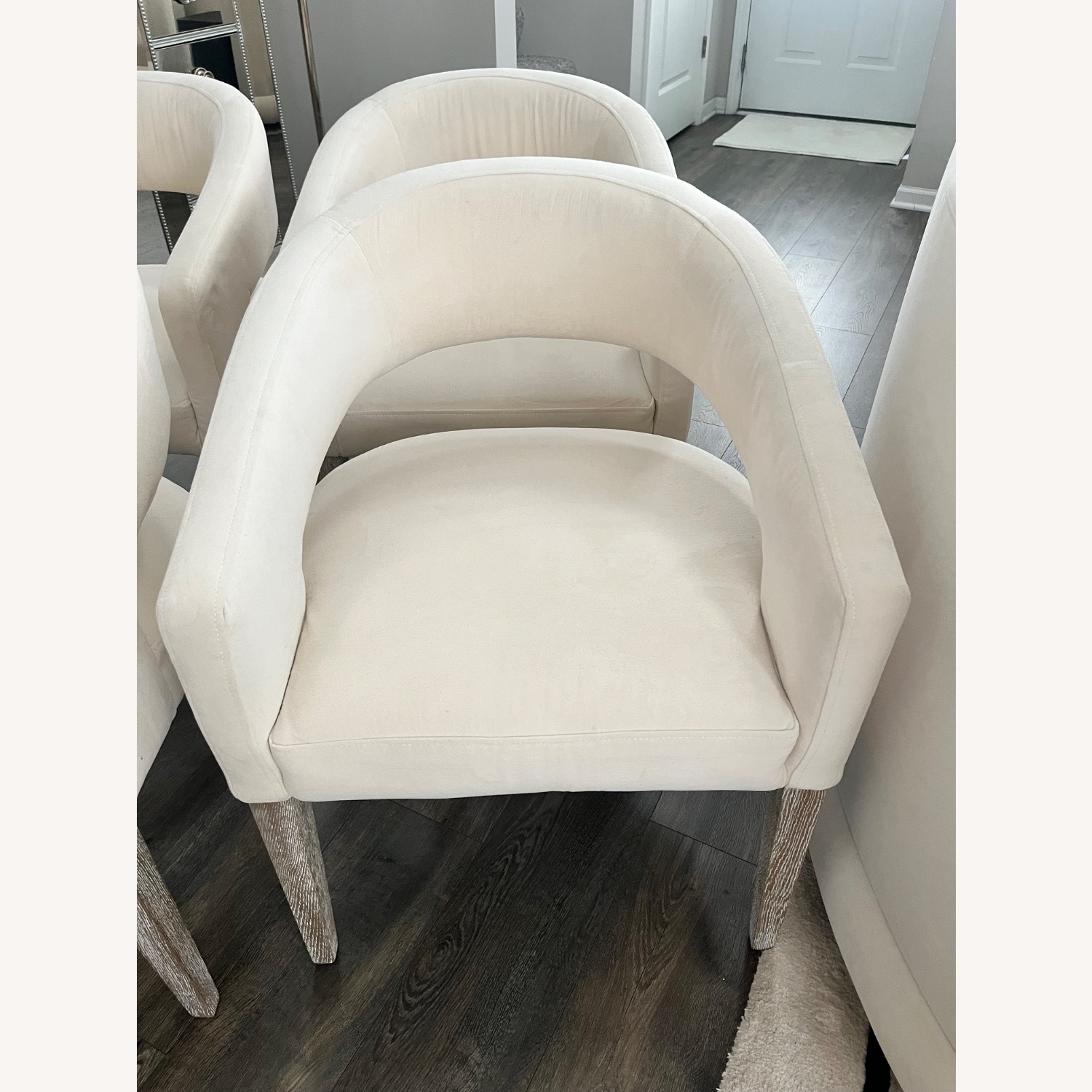 Z Gallerie Philippa White Velvet Dining Chairs - image-1