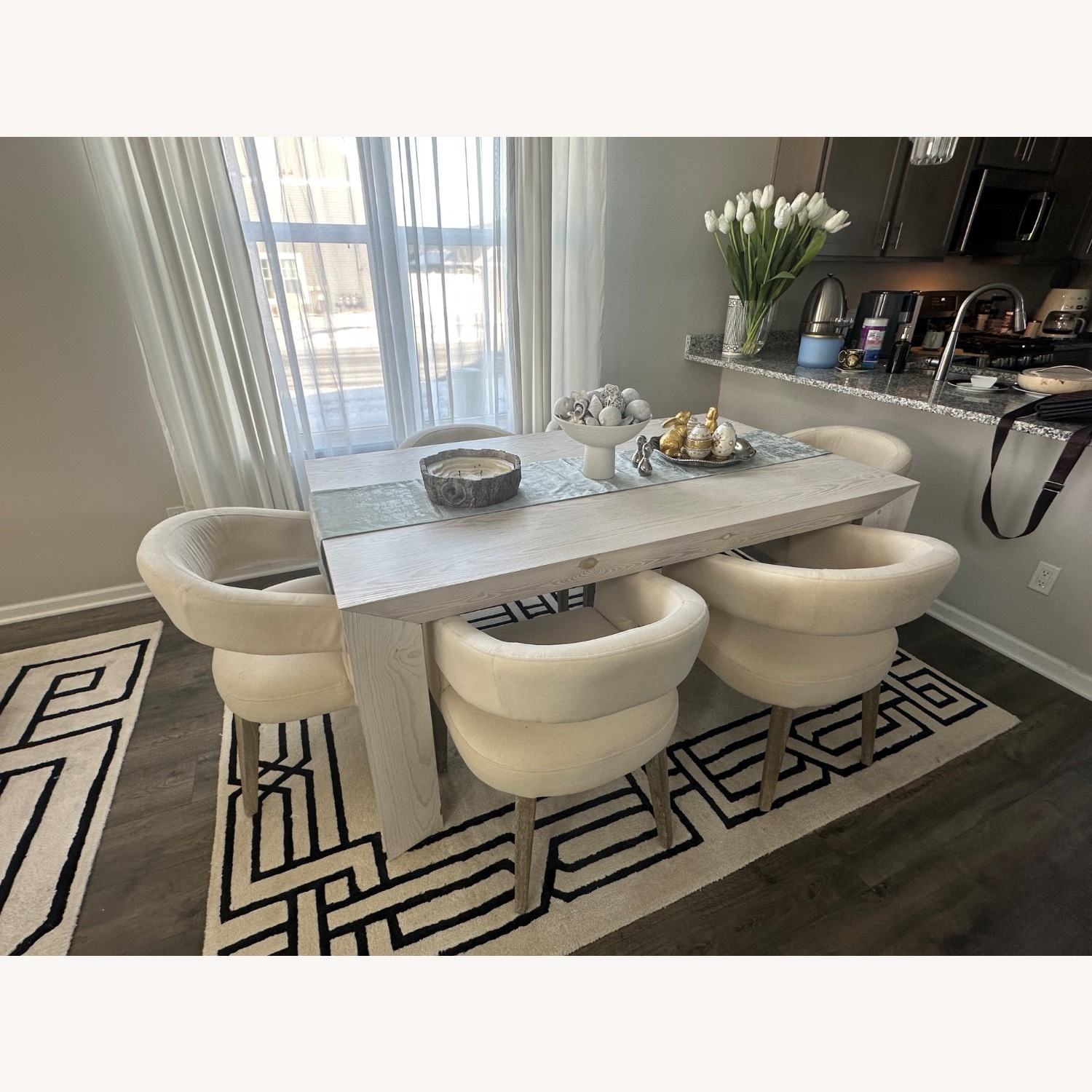 Z Gallerie Philippa White Velvet Dining Chairs - image-13