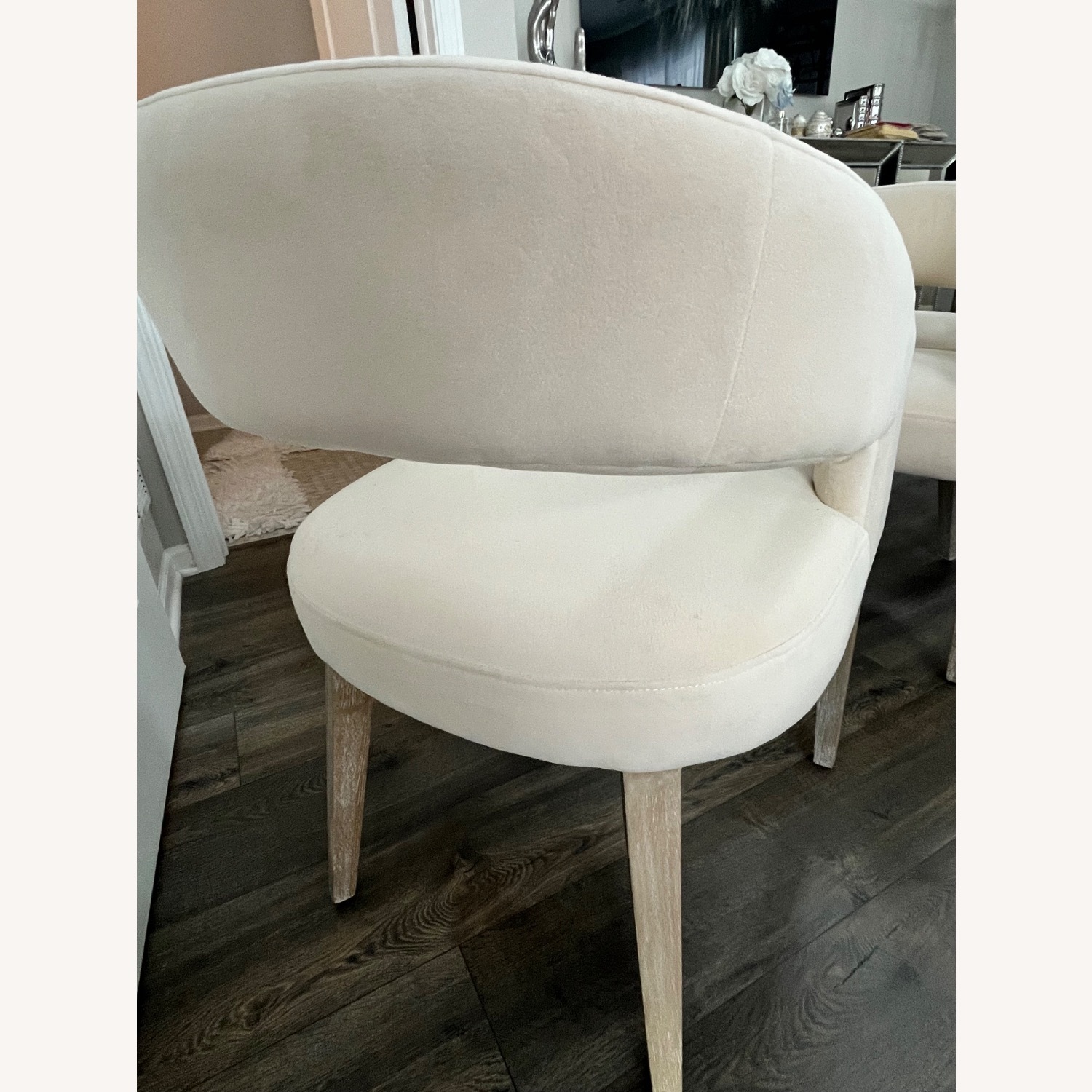 Z Gallerie Philippa White Velvet Dining Chairs - image-5