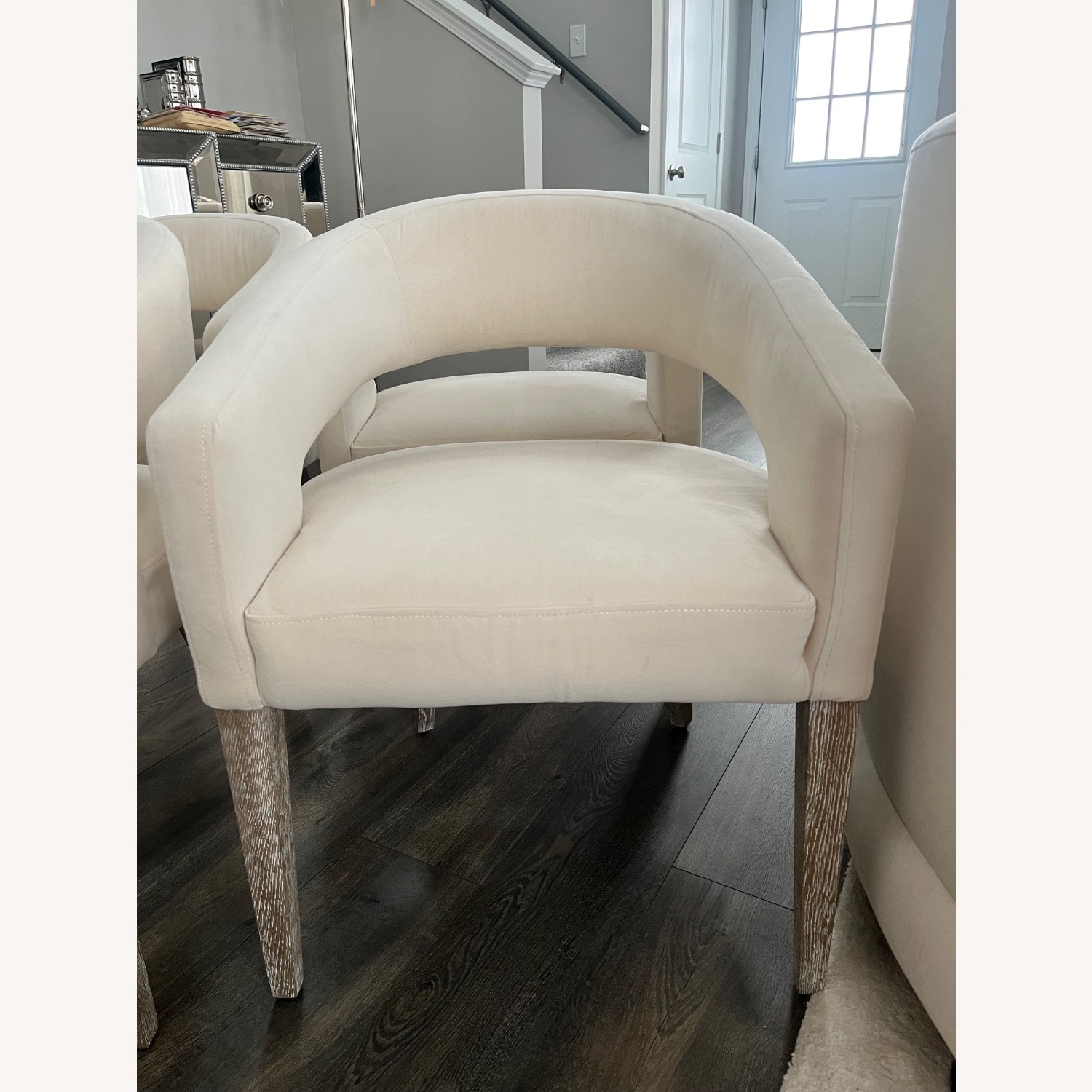 Z Gallerie Philippa White Velvet Dining Chairs - image-4