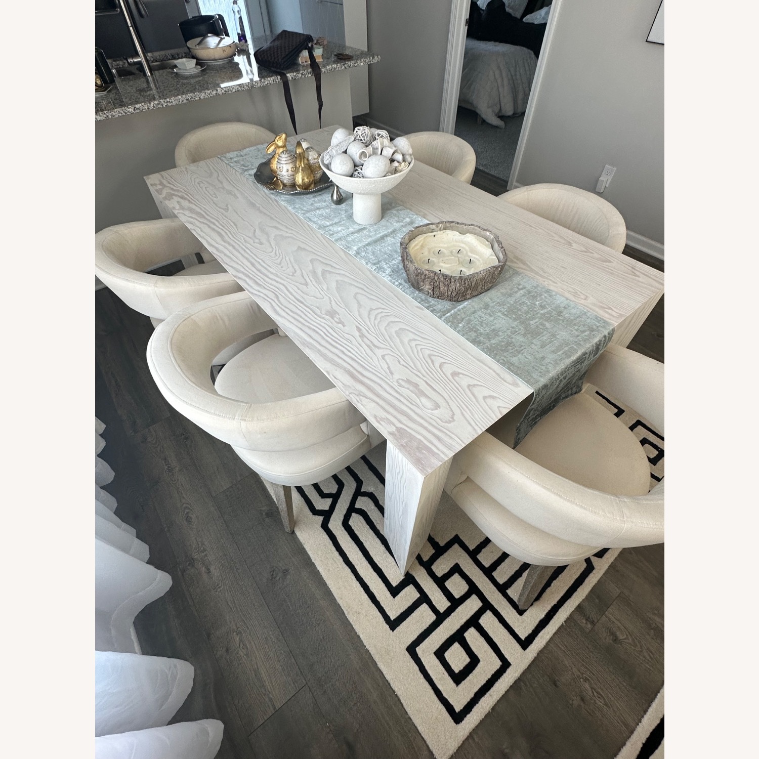 Z Gallerie Philippa White Velvet Dining Chairs - image-12